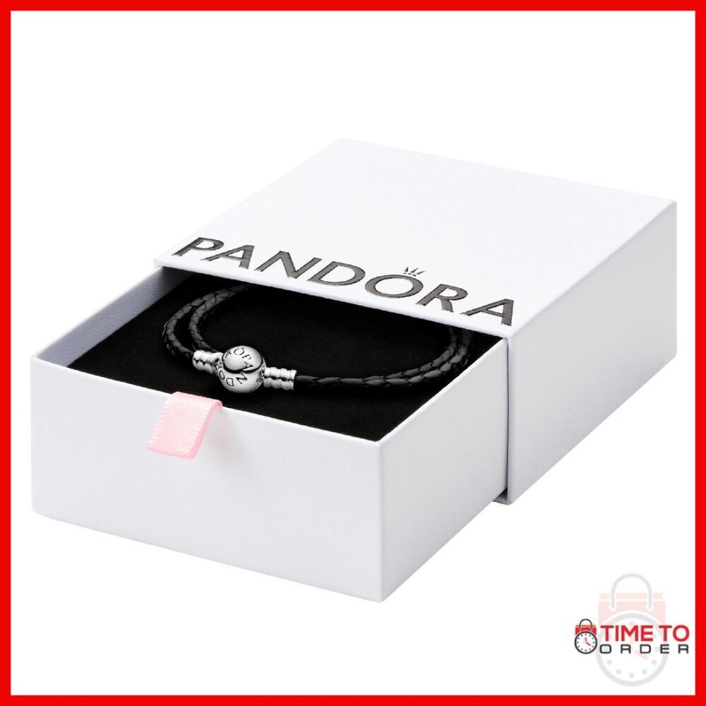 Sterling Silver Leather Bracelet with Lobster Clasp 16.1 Inches